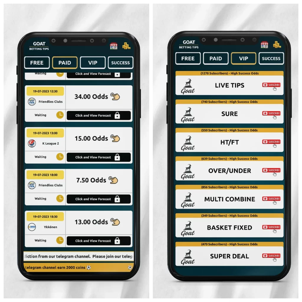 Goat Betting Tips Mod Apk (VIP Unlocked, Unlimited Money)